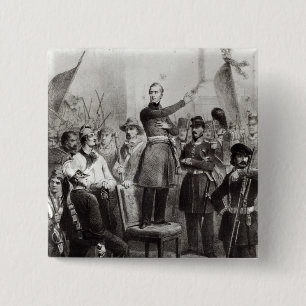 Alphonse de Lamartine at the Town Hall 15 Cm Square Badge
