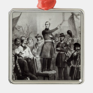 Alphonse de Lamartine at the Town Hall Metal Tree Decoration