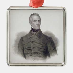 Alphonse de Lamartine, engraved by Pierre Pelee (1 Metal Tree Decoration