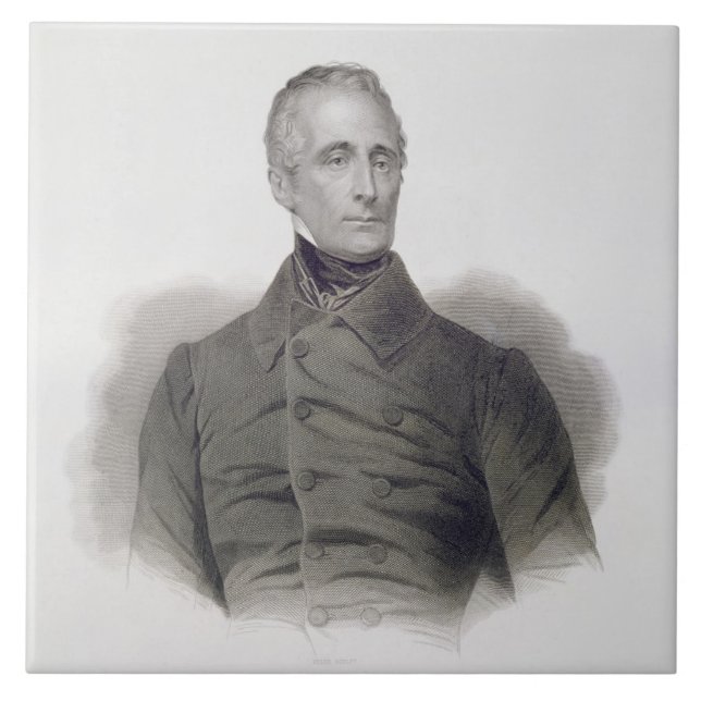 Alphonse de Lamartine, engraved by Pierre Pelee (1 Tile (Front)