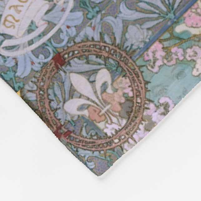 Alphonse Maria Mucha – Art Nouveau Fleece Blanket (Corner)