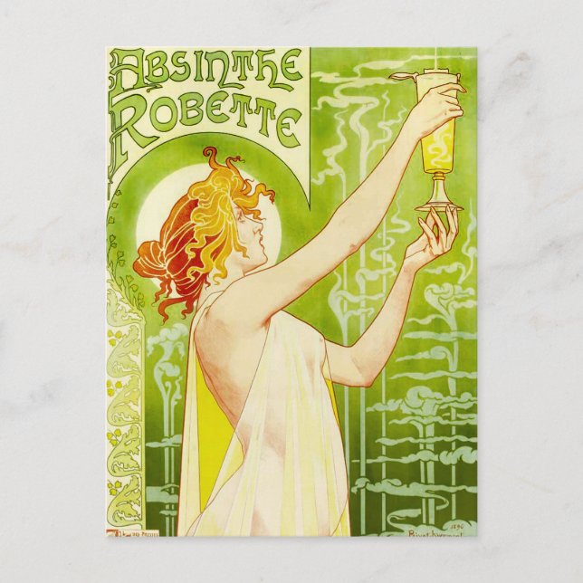 Alphonse Mucha Absinthe Robette Postcard (Front)