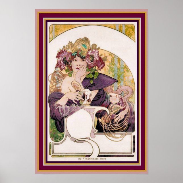 Alphonse Mucha Ad Poster - Chocolat Ideal 13 x 19 (Front)
