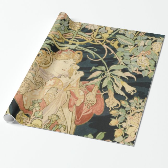 Alphonse Mucha -  Alphonse Wrapping Paper (Unrolled)
