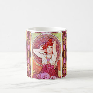 Alphonse Mucha Amethyst Floral Vintage Art Nouveau Magic Mug