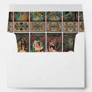 Alphonse Mucha art, art nouveau,vintage,females,be Envelope