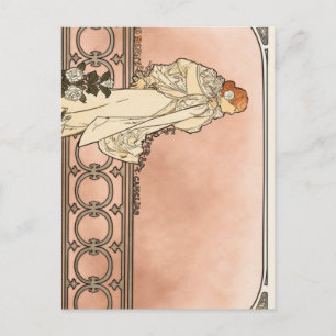 Alphonse Mucha Art Deco Postcard