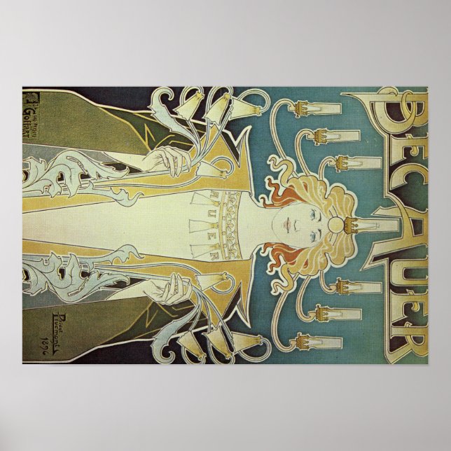 Alphonse Mucha Art Deco Poster (Front)