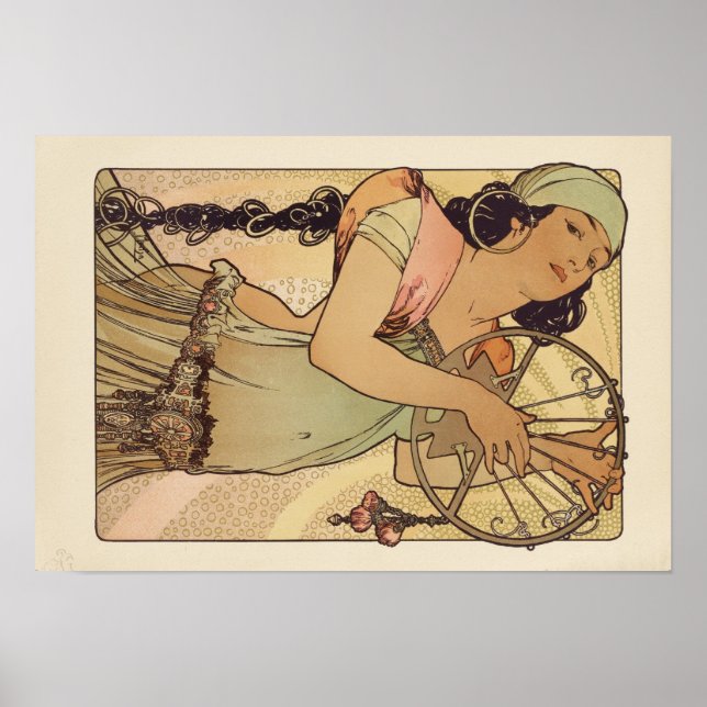 Alphonse Mucha Art Deco Poster (Front)