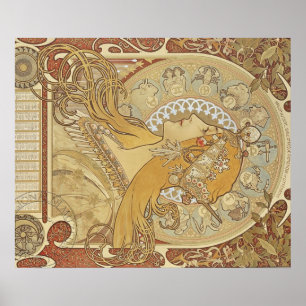 Alphonse Mucha Art Deco Poster