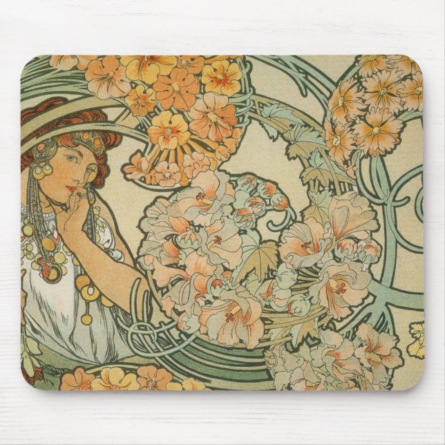 Alphonse Mucha Art Mouse Pad (Front)