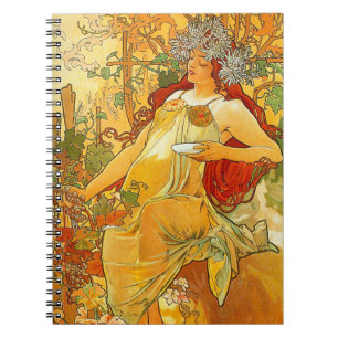 Alphonse Mucha Art Nouveau Autumn Notebook