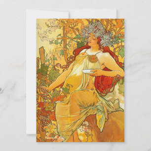 Alphonse Mucha Art Nouveau Autumn Save The Date