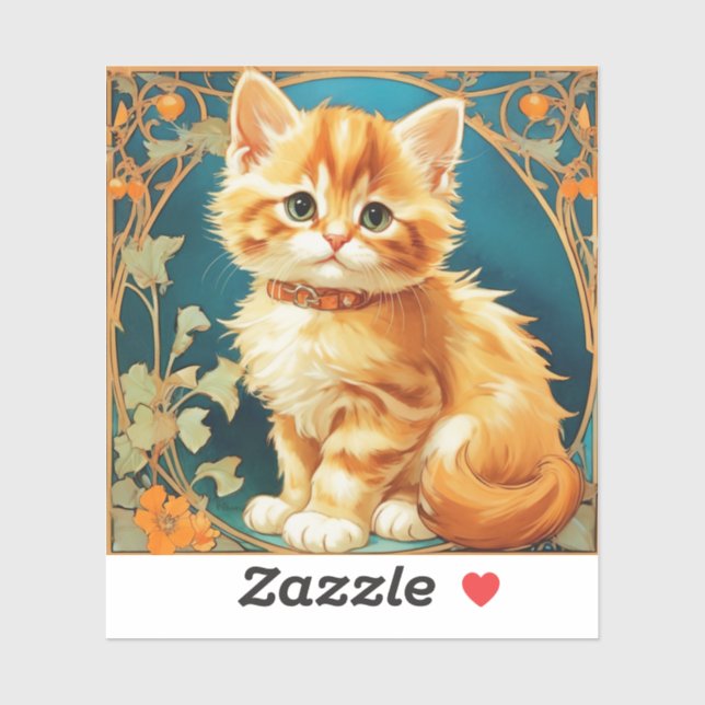Alphonse Mucha Art Nouveau Cat (Sheet)