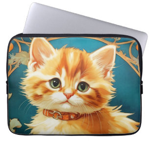 Alphonse Mucha Art Nouveau Cat Laptop Sleeve