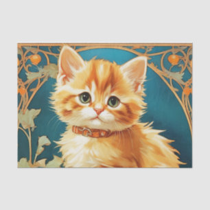 Alphonse Mucha Art Nouveau Cat Tissue Paper