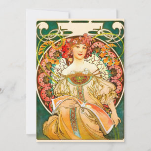 Alphonse Mucha Art Nouveau Daydream Invitation