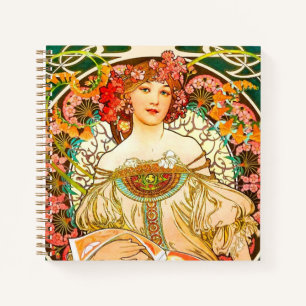 Alphonse Mucha Art Nouveau Daydream Notebook