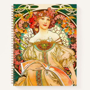 Alphonse Mucha Art Nouveau Daydream Notebook
