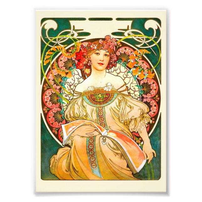Alphonse Mucha Art Nouveau Daydream Photo Print (Front)