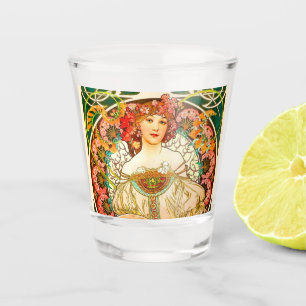 Alphonse Mucha Art Nouveau Daydream Shot Glass