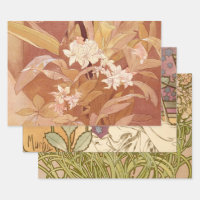 Alphonse Mucha Art Nouveau Floral Detail