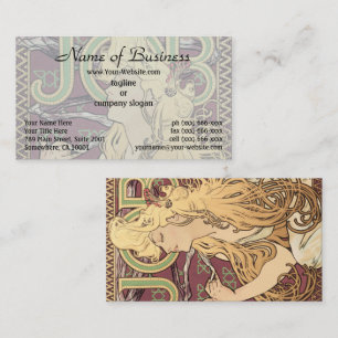 Alphonse Mucha Art Nouveau Job Vintage Poster Business Card