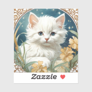 Alphonse Mucha Art Nouveau Kitten