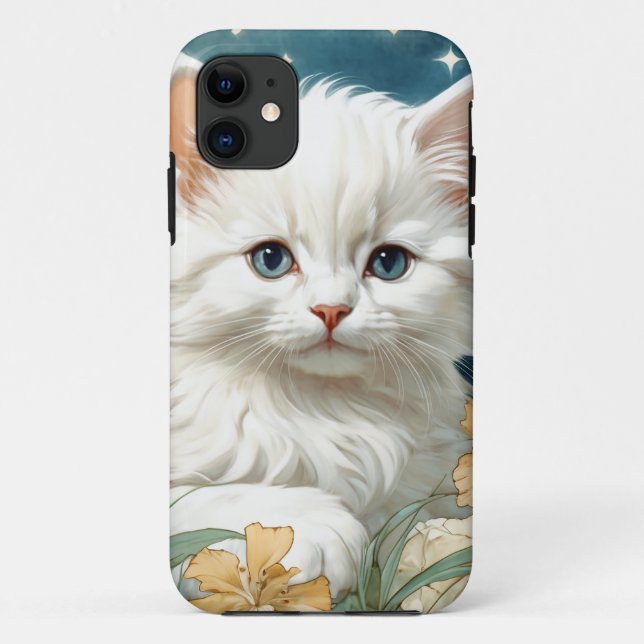 Alphonse Mucha Art Nouveau Kitten Case-Mate iPhone Case (Back)