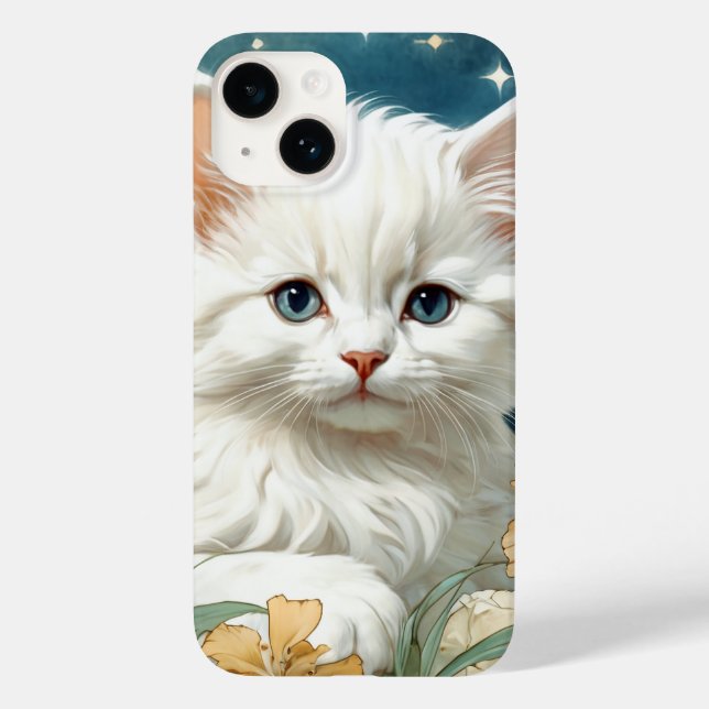 Alphonse Mucha Art Nouveau Kitten Case-Mate iPhone Case (Back)