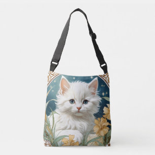 Alphonse Mucha Art Nouveau Kitten Crossbody Bag