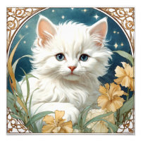 Alphonse Mucha Art Nouveau Kitten