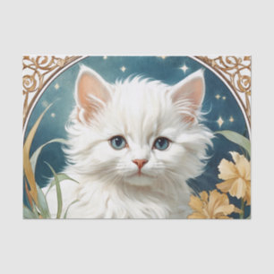 Alphonse Mucha Art Nouveau Kitten Tissue Paper
