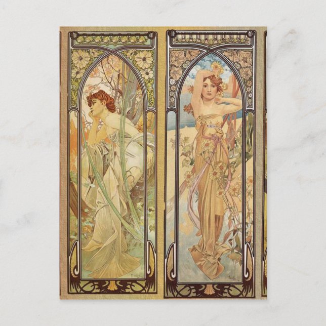 Alphonse Mucha – Art Nouveau Master Postcard (Front)