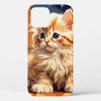 Alphonse Mucha Art Nouveau Orange Cat