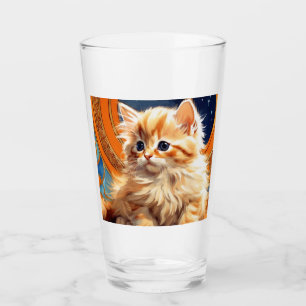 Alphonse Mucha Art Nouveau Orange Cat Glass