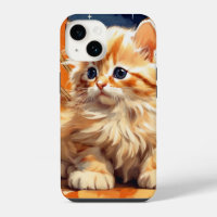 Alphonse Mucha Art Nouveau Orange Cat