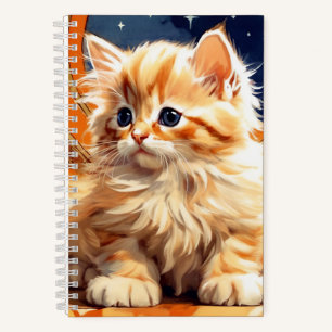Alphonse Mucha Art Nouveau Orange Cat Notebook