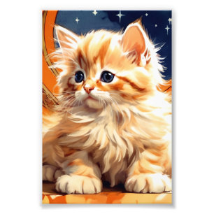Alphonse Mucha Art Nouveau Orange Cat Photo Print