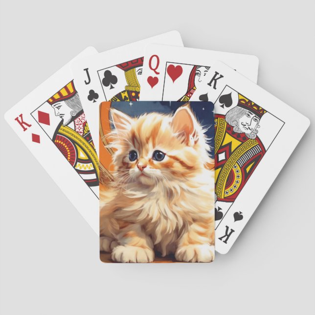 Alphonse Mucha Art Nouveau Orange Cat Playing Cards (Back)