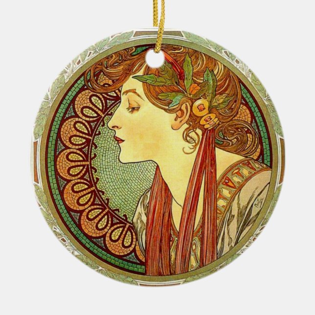 Alphonse Mucha Art Nouveau Ornament (Front)