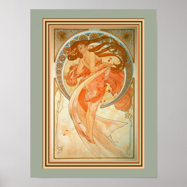 Alphonse Mucha Art Nouveau Poster 12 x 16 (Front)