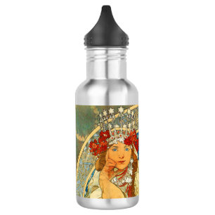 Alphonse Mucha Art Nouveau Princess Hyacinth 532 Ml Water Bottle