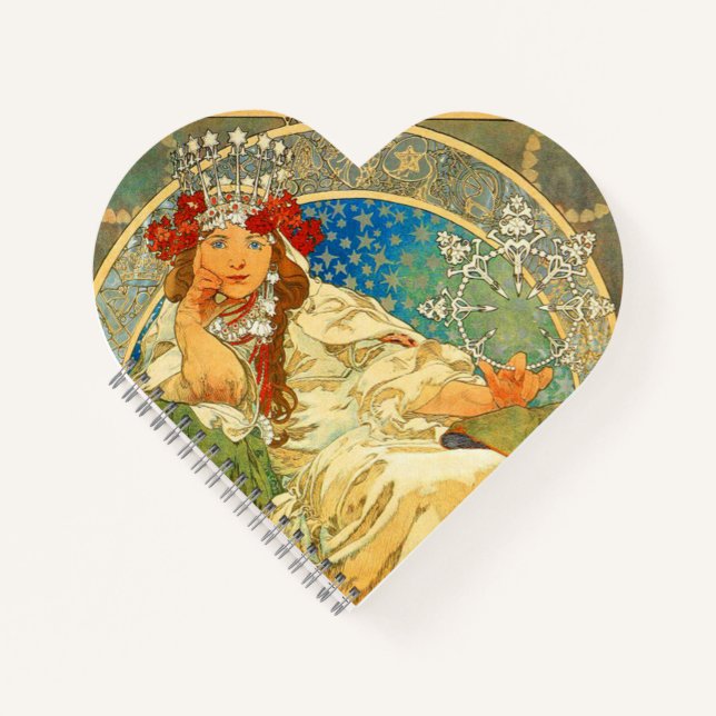 Alphonse Mucha Art Nouveau Princess Hyacinth Notebook (Front)