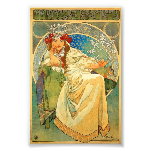 Alphonse Mucha Art Nouveau Princess Hyacinth Photo Print (Front)