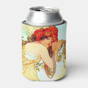Alphonse Mucha Art Nouveau Summer Can Cooler