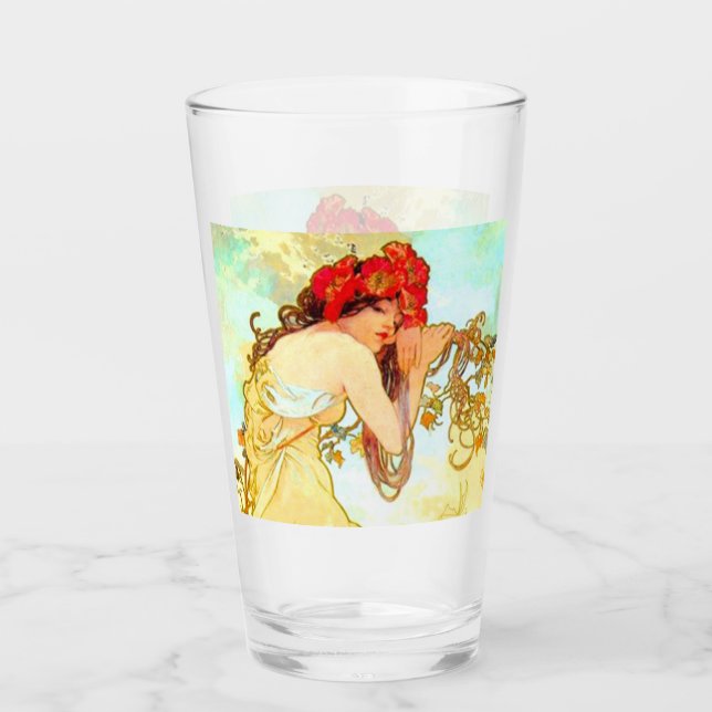 Alphonse Mucha Art Nouveau Summer Glass (Front)