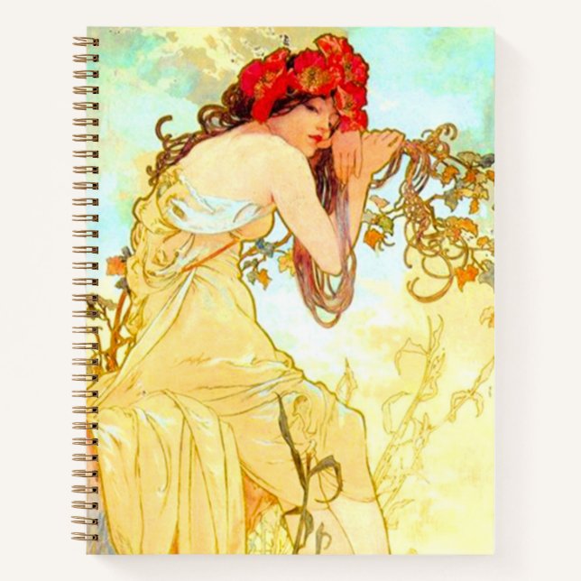 Alphonse Mucha Art Nouveau Summer Notebook (Front)