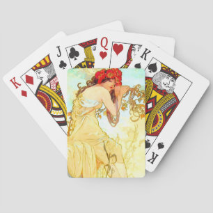 Alphonse Mucha Art Nouveau Summer Playing Cards