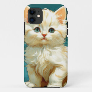 Alphonse Mucha Art Nouveau White Cat Case-Mate iPhone Case